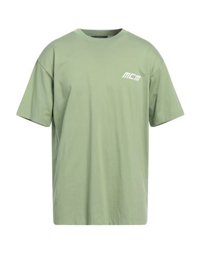 Shop Mcm Man T-shirt Sage Green Size L Cotton