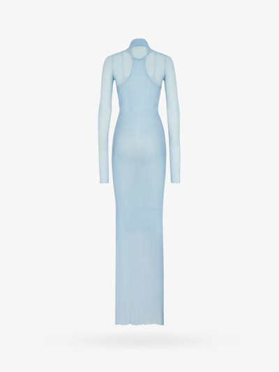 Shop Fendi Woman Dress Woman Blue Long Dresses