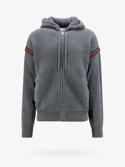 Shop Gucci Man Sweatshirt Man Grey Sweatshirts In Gray
