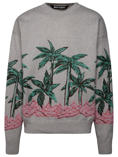 Shop Palm Angels Man Beige Wool Blend Sweater In Cream