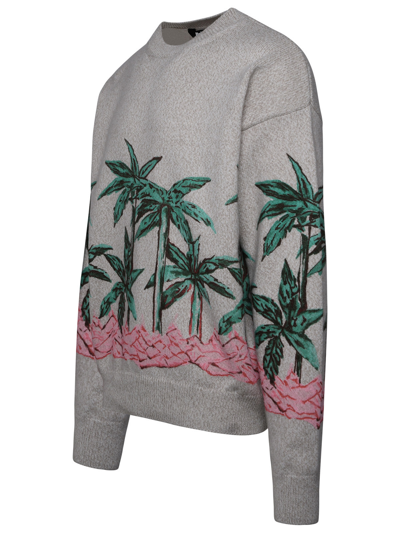 Shop Palm Angels Man Beige Wool Blend Sweater In Cream