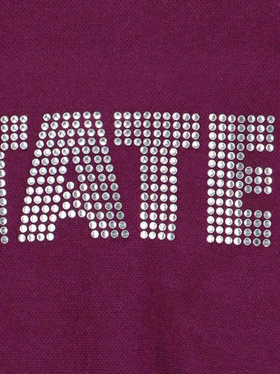 Shop Rotate Birger Christensen Logo Cropped Sweatshirt In Burgundy