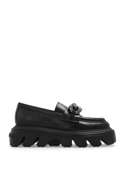 Shop Casadei Generation C Platform Loafers In Black