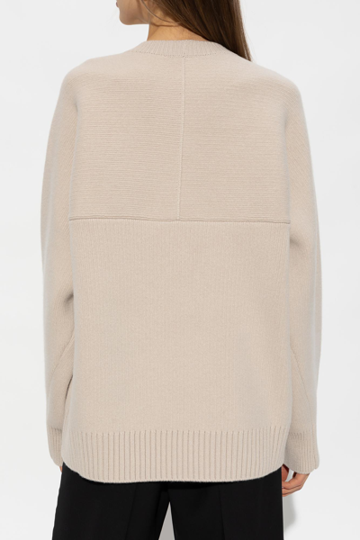 Shop Lanvin Round Neck Sweater In Carta Zucchero