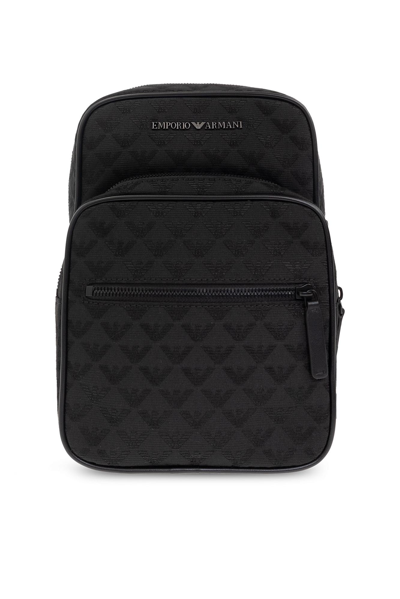 Shop Emporio Armani One-shoulder Backpack In Nero