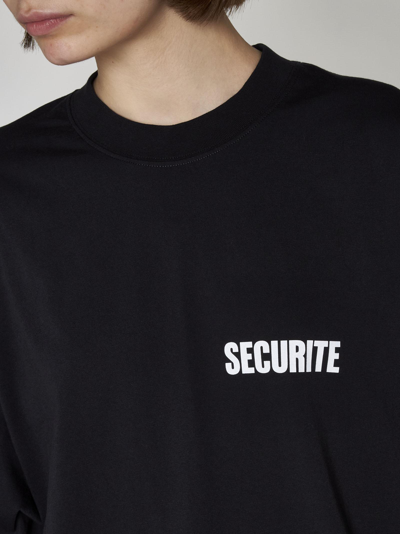Shop Vetements Securite Cotton Oversized T-shirt In Nero