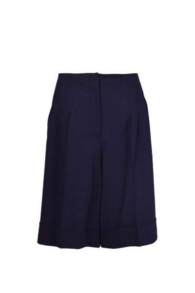 Shop Msgm Skirt In Blu Navy