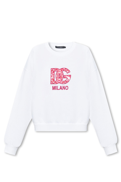 Shop Dolce & Gabbana Oversize Sweatshirt In Bianco