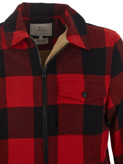 Shop Woolrich Sherpa Timber Check Overshirt