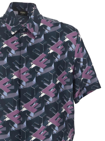 Shop Fendi Ff Blocks Shirt In Multicolor