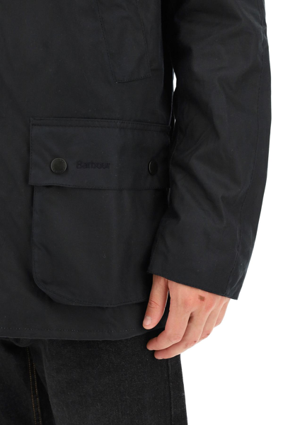 Shop Barbour Ashby Waxed Jacket In Navy