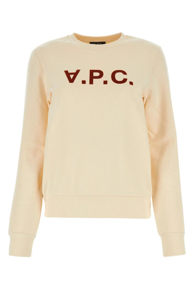 Shop Apc Cream Cotton Sweatshirt In Aac Off White