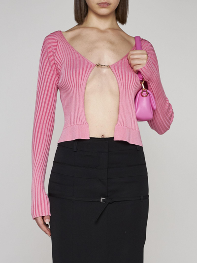 Shop Jacquemus Pralu Viscose-blend Cardigan In Pink 2