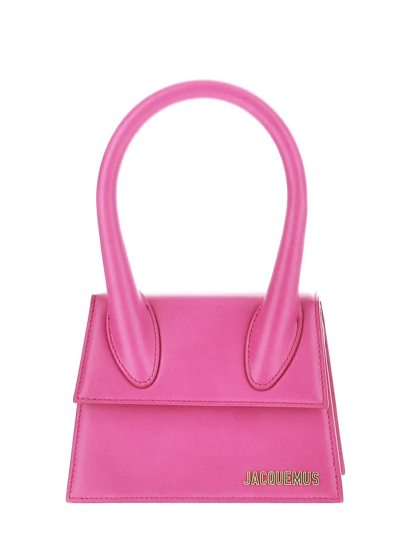 Shop Jacquemus Le Chiquito Moyen Handbag In Neon Pink