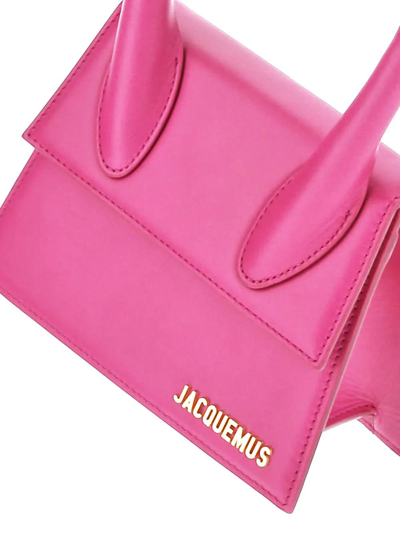 Shop Jacquemus Le Chiquito Moyen Handbag In Neon Pink