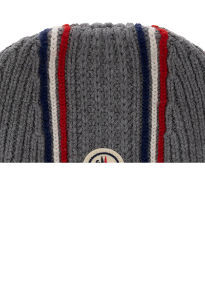 Shop Moncler Beanie With Logo Patch