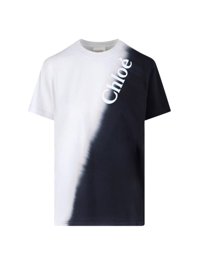 Shop Chloé Printed T-shirt In Black - White