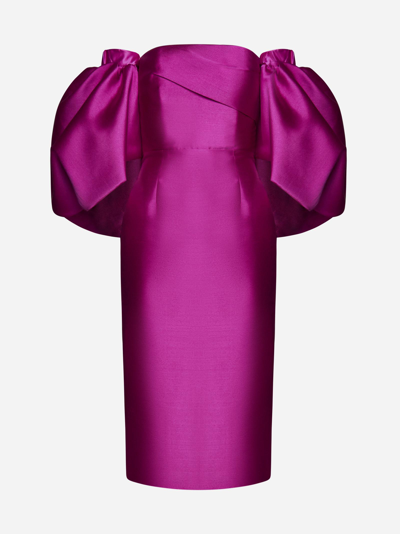 Shop Solace London Marcia Satin Midi Dress In Pink