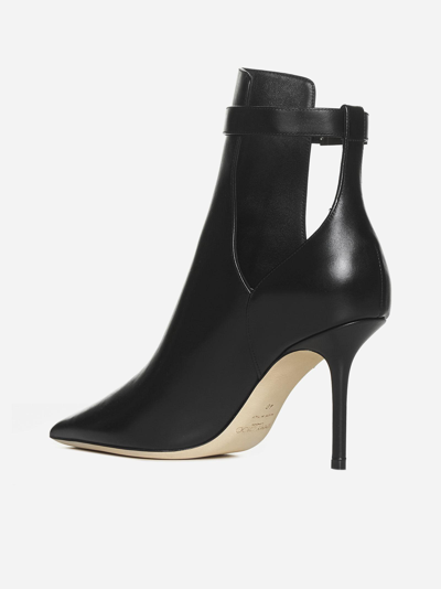 Shop Jimmy Choo Nell Ab Leather Ankle Boots In Nero