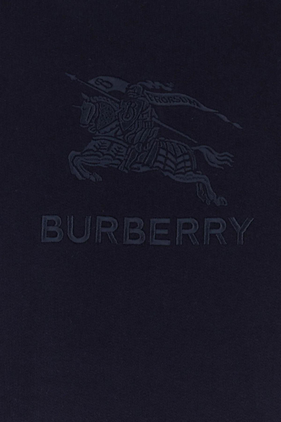 Shop Burberry Midnight Blue Cotton Sweatshirt In Smoked Navy