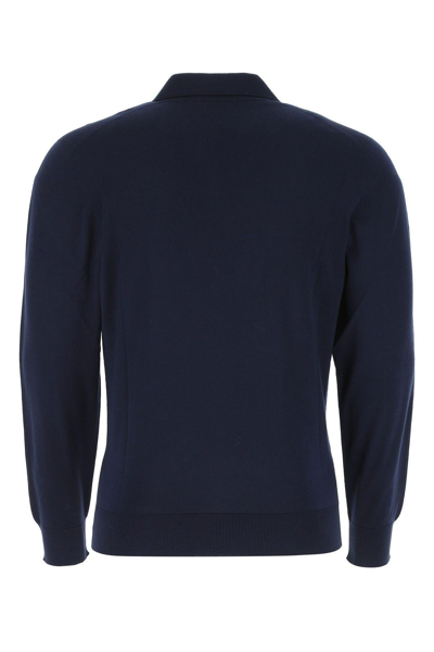 Shop Sease Dark Blue Wool Lasca Polo Shirt
