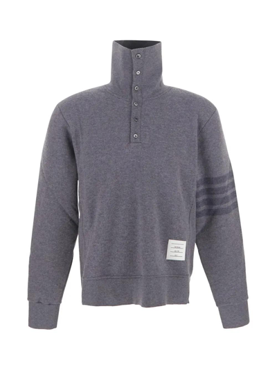 Shop Thom Browne Funnel Neck Pullover In Grey