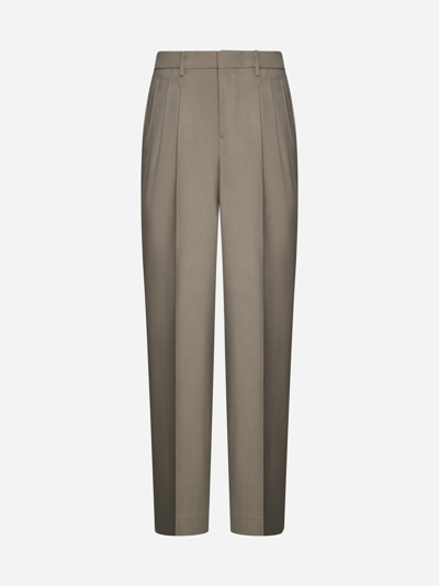 Shop Ami Alexandre Mattiussi Virgin Wool Trousers In Grey