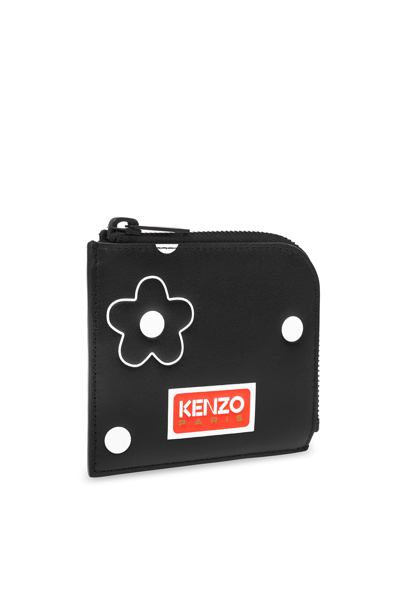 Shop Kenzo Leather Wallet In Noir