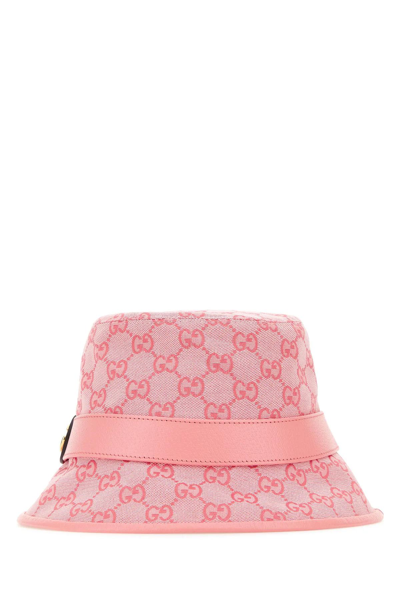 Shop Gucci Pink Cotton Blend Bucket Hat