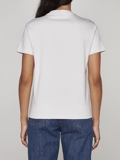 Shop Lanvin Curb Logo Cotton T-shirt In Mastic