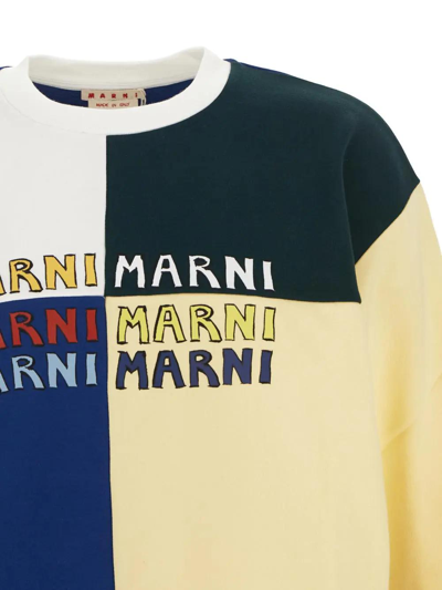Shop Marni Puzzle Logo Brushed Sweatshirt In Multicolour