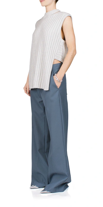 St Agni Deconstructed Rib Knit Tunic In Soft Grey