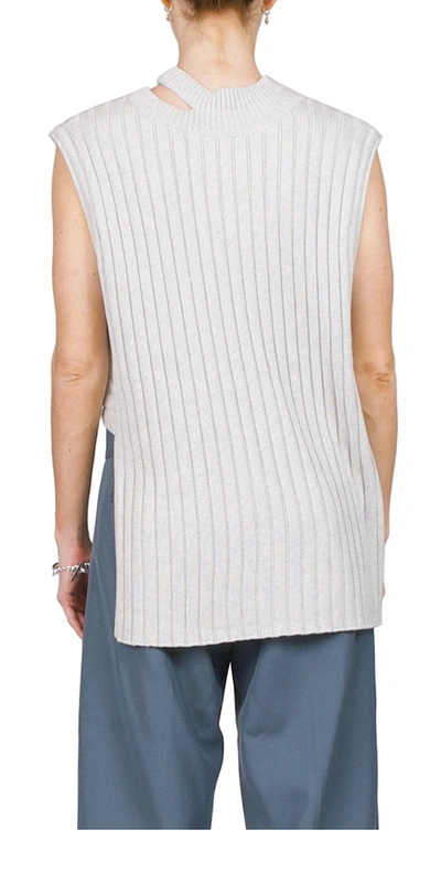 St Agni Deconstructed Rib Knit Tunic In Soft Grey