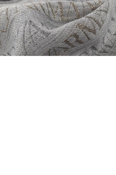 Shop Emporio Armani Scarf With Logo In Grey
