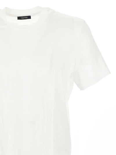 Shop Tom Ford Crewneck T-shirt In Bianco