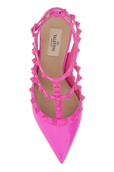 Shop Valentino Pink Pp Leather Rockstud Pumps In Fucsia