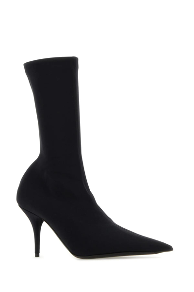 Shop Balenciaga Black Fabric Knife Ankle Boots In Nero