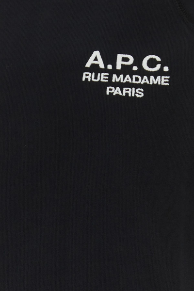 Shop Apc Black Cotton T-shirt In Lzz Noir