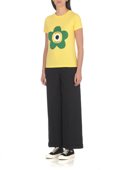 Shop Kenzo T-shirt With Logo In Lemon