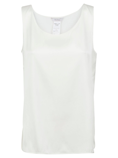 Shop Max Mara Leisure Scoop Neck Sleeveless Top In White