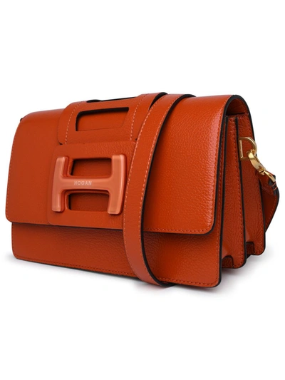 Shop Hogan Orange Leather H-bag
