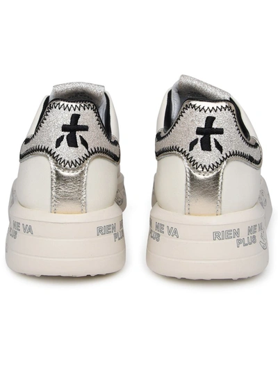 Shop Premiata White Leather Sneakers