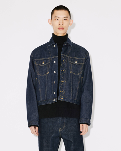 Shop Kenzo Veste Trucker En Denim Homme Rinse Blue In Rinse Blue Denim