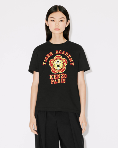 Shop Kenzo T-shirt Loose ' Tiger Academy' Femme Noir