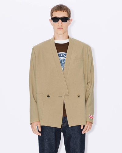 Kenzo Veste De Tailleur Kimono Homme Beige Fonce | ModeSens