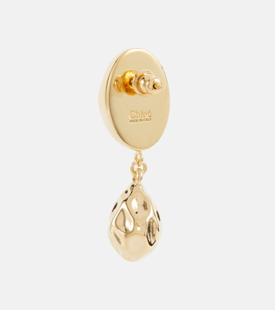 Shop Chloé Sybil Faux Pearl Earrings In Gold