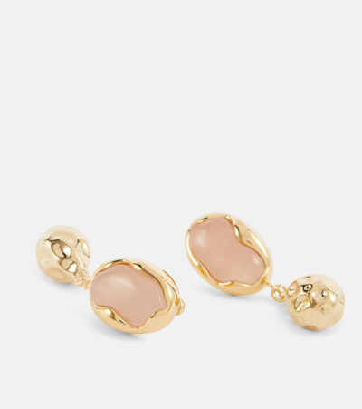 Shop Chloé Sybil Faux Pearl Earrings In Gold