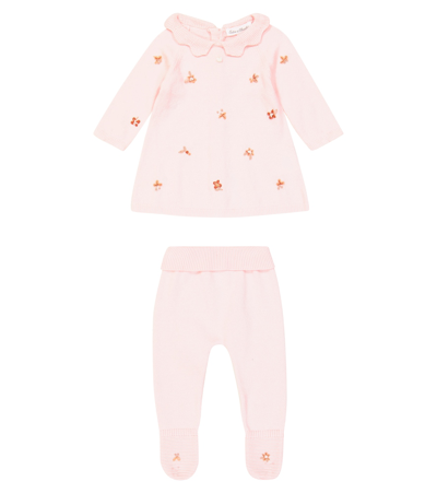 Shop Tartine Et Chocolat Baby Cotton And Wool Sweater And Pants Set In Pink