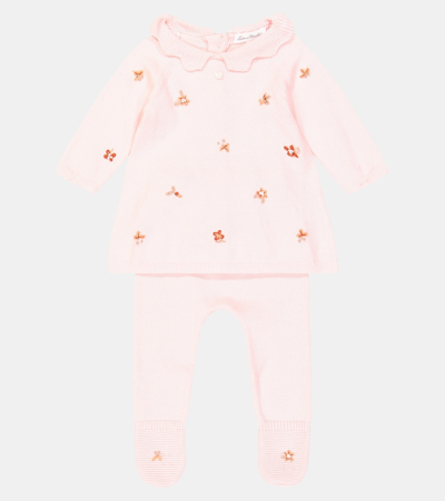 Shop Tartine Et Chocolat Baby Cotton And Wool Sweater And Pants Set In Pink