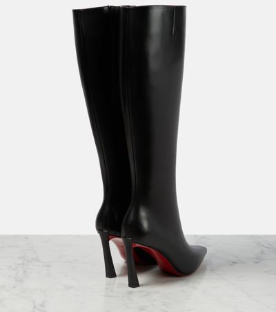 Shop Christian Louboutin Condora Botta 85 Leather Knee-high Boots In Black